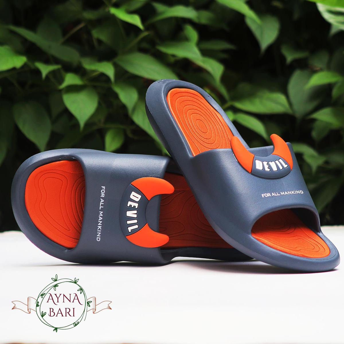 Picture of New Classic Fashionable Devil Black Horn Yeezy Slide Slippers For Boys And Girls | Designer Slipper Shoe | Slides For Man | Slides For Girls | Painted Slides | Yeezy Slide | House Slipper | Room Slipper | Unisex Shoe Slides [Handicraft Shop] - Slides