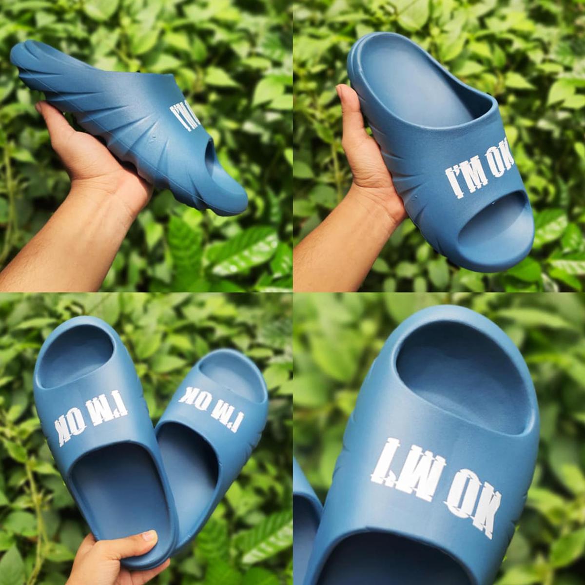 Picture of New Classic Fashionable I'm OK Yeezy Slide Slippers for Boys and Girls | Designer Slipper Shoe | Slides for man | Slides for girls | Painted Slides | Yeezy Slide | House Slipper | Room Slipper | Unisex shoe Slides [Handicraft Shop]