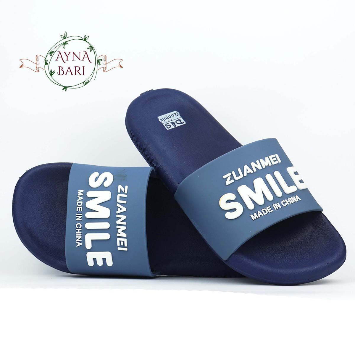 Picture of Slides Slipper for man High quality Zuanmei SMILE Product  New Collection Slides  Blue I LIKE NICE THINGS (High Quality) Summer Slippers  Shoes  Graffiti  Open Toe Low Platform Flip Flops Outdoor Flat Beach Slides Sandals shoe for man [Handicraft Shop]