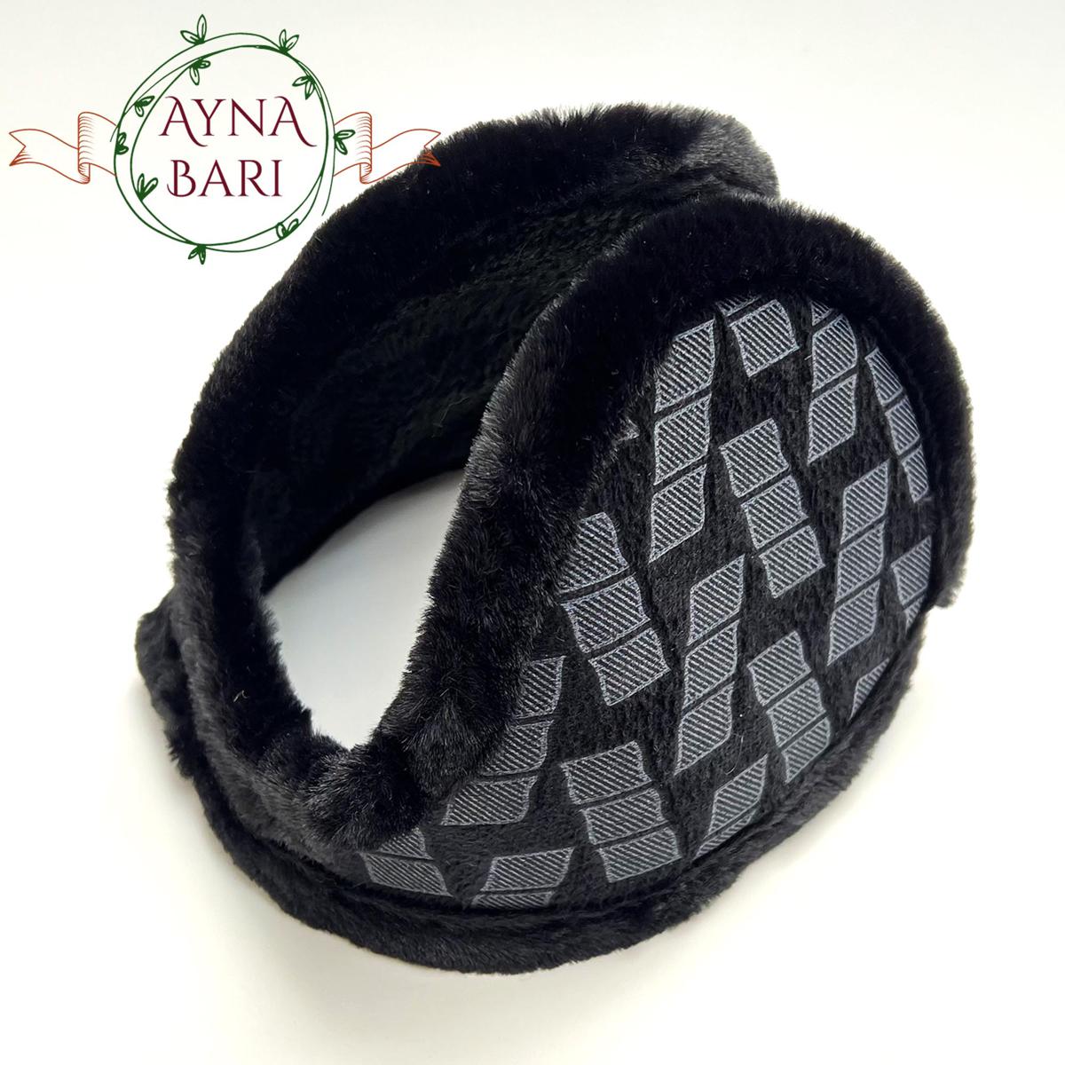 Picture of Winter Ear Muffs for Man and Woman  Foldable Earmuffs Ear Warmers Adjustable Knit Furry Fleece Ear Covers