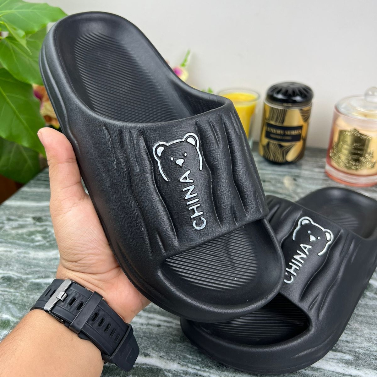 Picture of Slides for Men Slipper for boys | SunMoon- 1002 |  Slides for boys slipper sandal Light weight Room Slipper House Slipper.