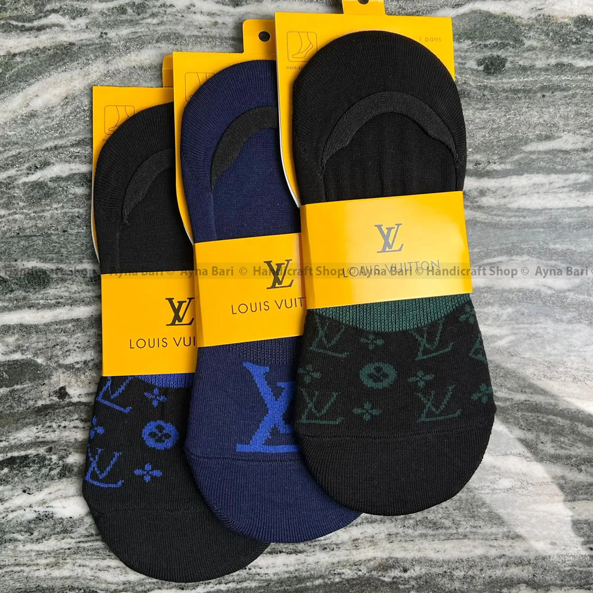 Picture of Premium Quality Loafer Socks With Non-Slip Silicon Patch | LOUIS VUITTON LV | BRANDED Socks Socks for Men Loafer Socks Winter Muja Premium Quality Loafer Socks With Non-Slip Silicon Patch Small Sock