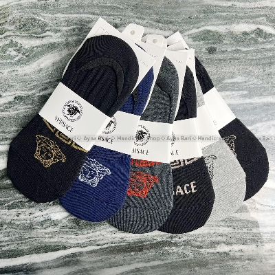 Picture of Premium Quality Loafer Socks With Non-Slip Silicon Patch | VERSACE | BRANDED Socks Socks for Men Loafer Socks Winter Muja Premium Quality Loafer Socks With Non-Slip Silicon Patch Small Sock