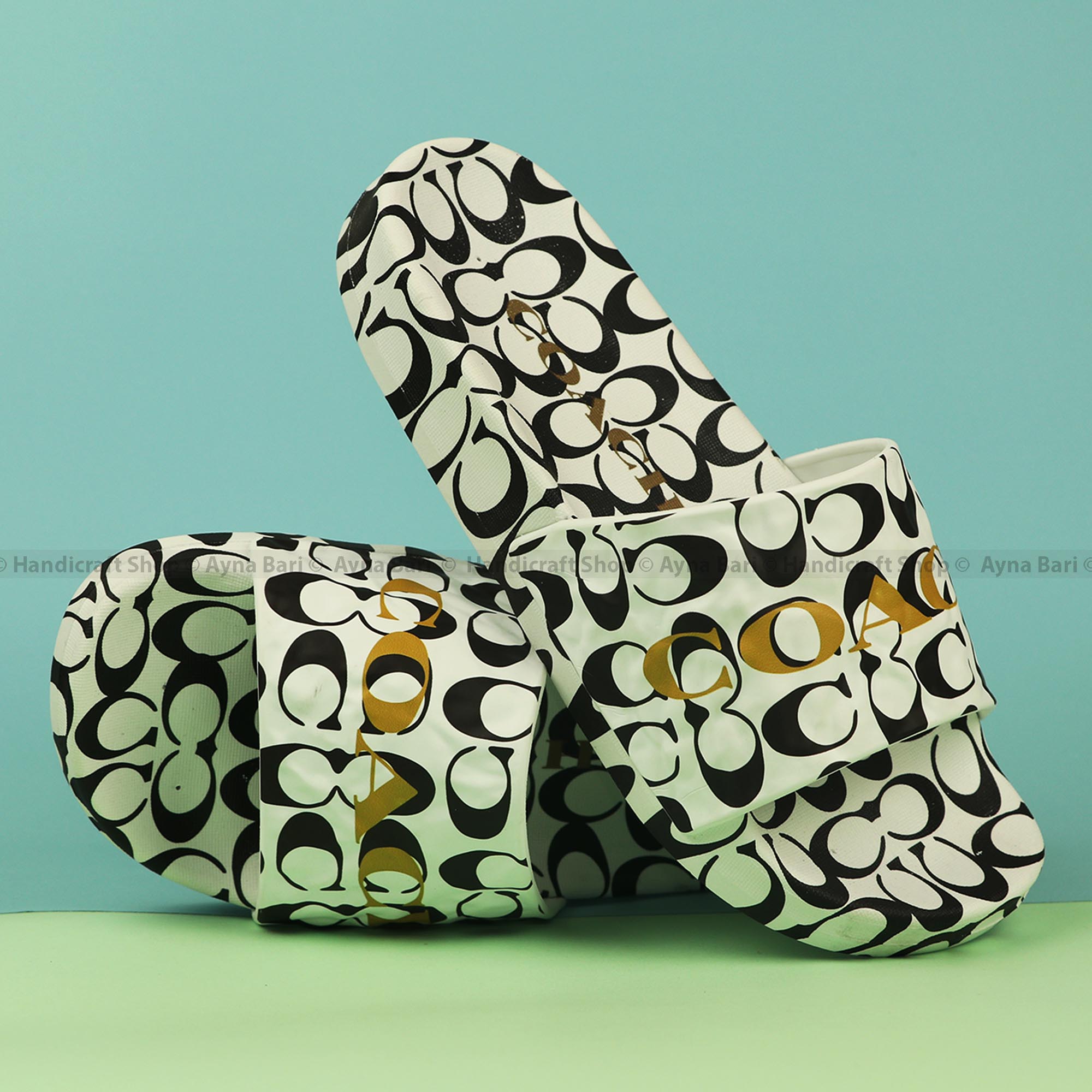 Picture of Slides for Man | Coach-YH-3388 | 3D painted Slides slipper for boys and girls. Sandal Shoe for Men Slides Slipper New Collection.