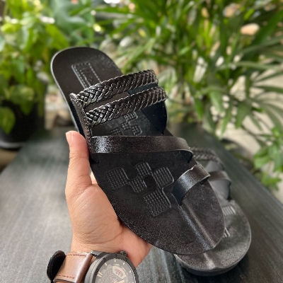 Picture of Sandals for Men Casual Sandals Turag-131  comfortable shoe Panjabi's Sandal Chappal  Kolapuri  shoe Light weight Outdoor shoes Flip Flops Non-Slip Shoe for man Air Shoes Crosse belt sandal