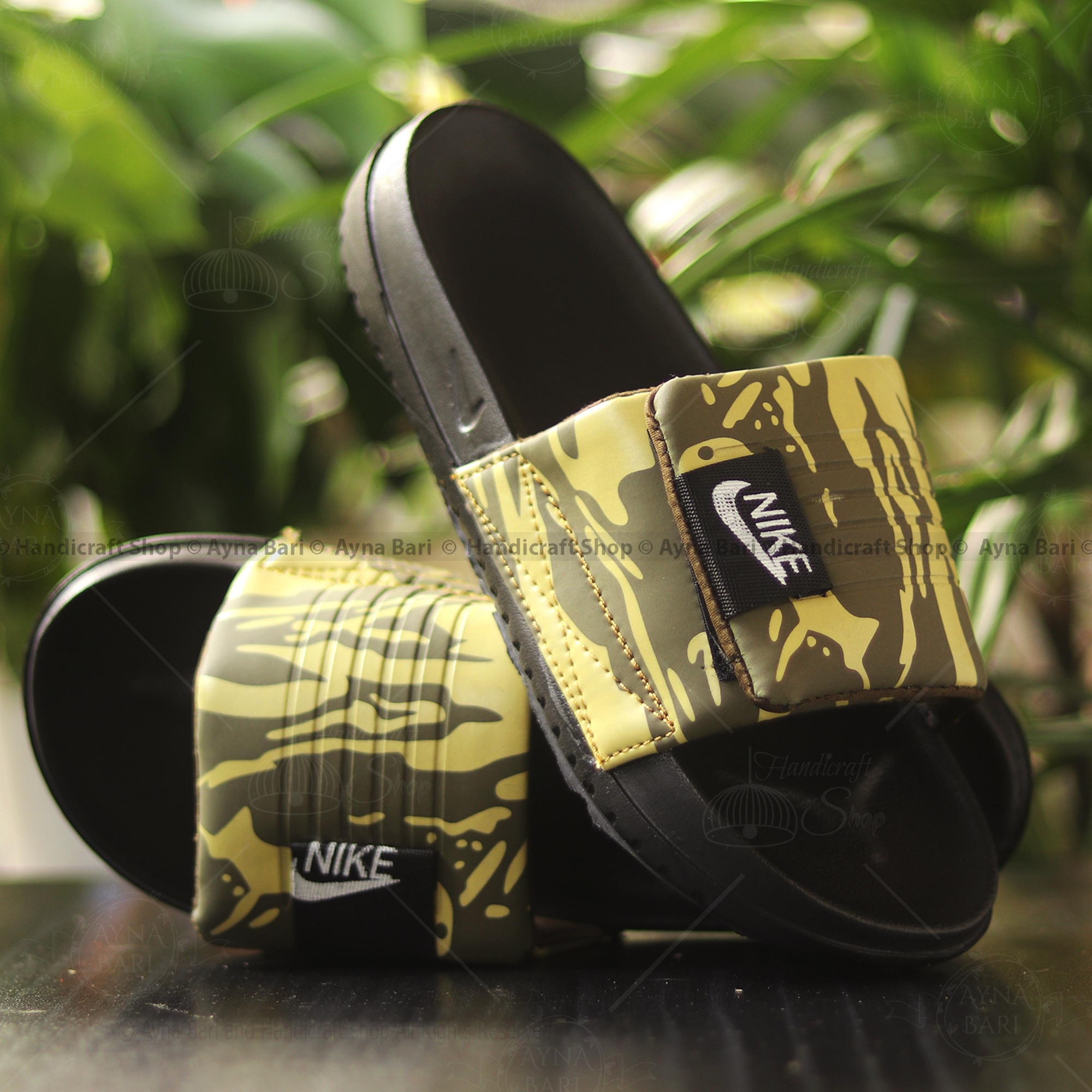 Picture of Slides for Men | N. i. k. e  Bangla Fusion Art | New Collection Slides for Boys slipper Room Slipper  SUPPER Soft shoe