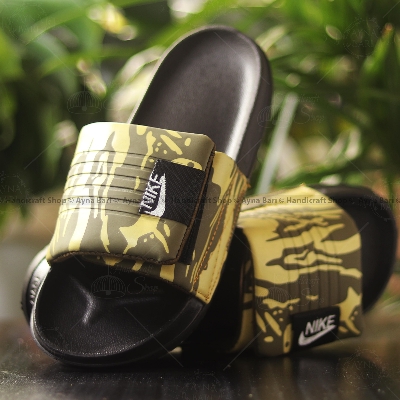 Picture of Slides for Men | N. i. k. e  Bangla Fusion Art | New Collection Slides for Boys slipper Room Slipper  SUPPER Soft shoe