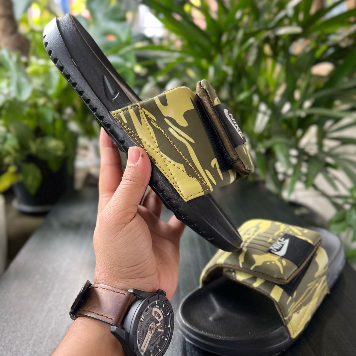 Picture of Slides for Men | N. i. k. e  Bangla Fusion Art | New Collection Slides for Boys slipper Room Slipper  SUPPER Soft shoe