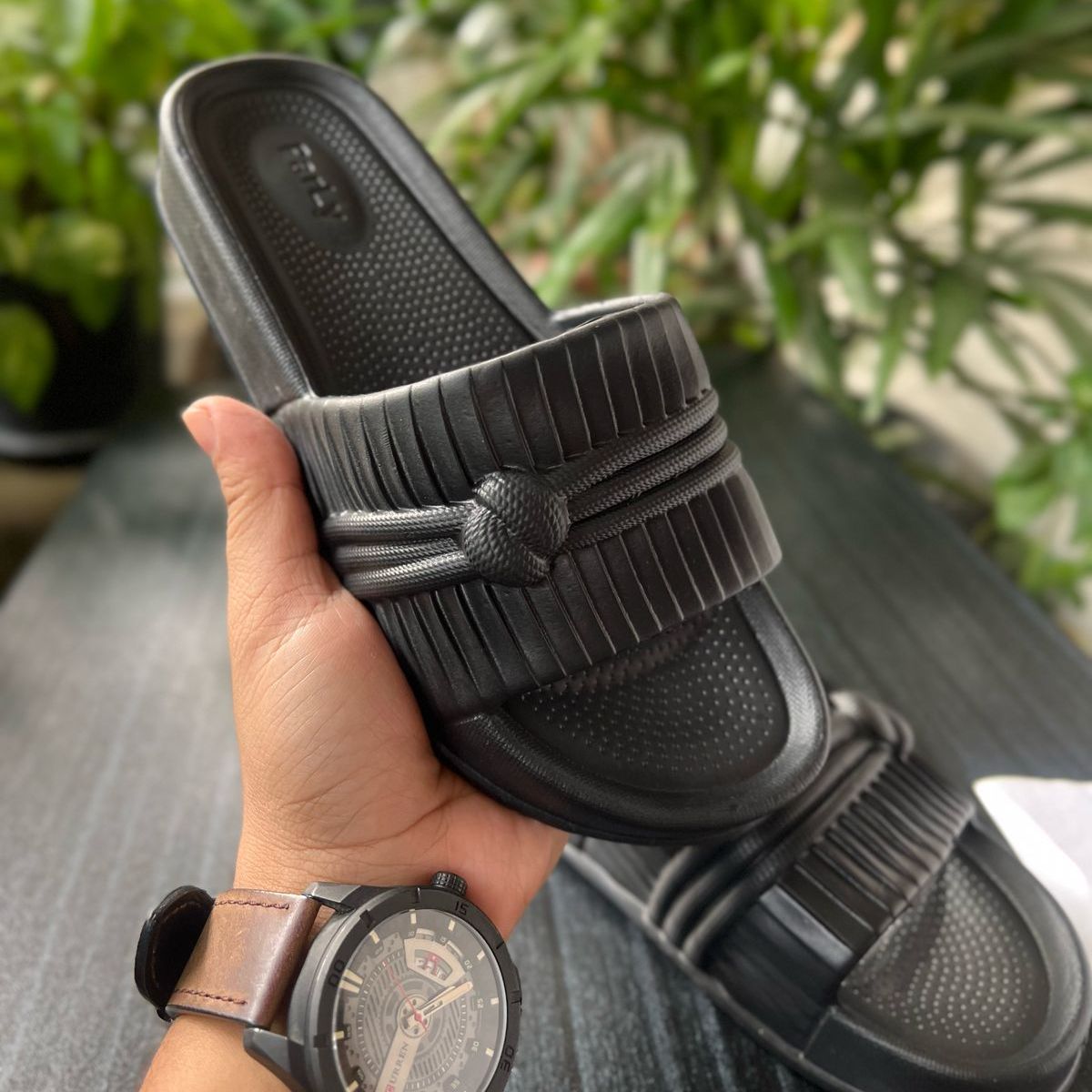 Picture of Slides shoe for women | Parly - 896 | Black Wedged peep toe sandal for girls Heel shoe for women shoe for girls Slides for Girls