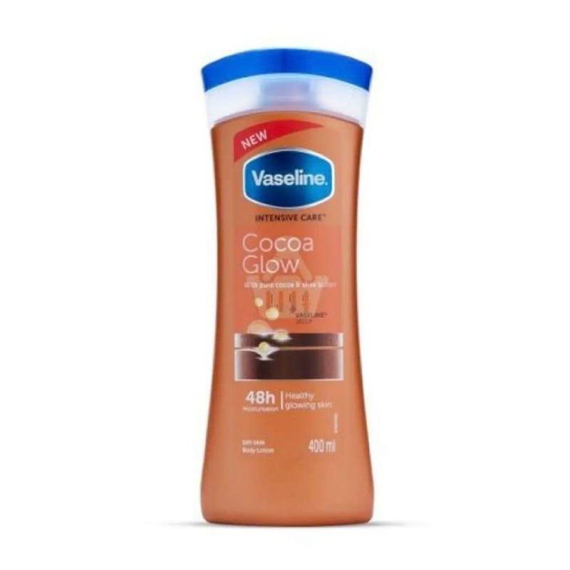 Picture of International  Product Skin care Vaseline Intensive Care Cocoa glow body lotion used for male/female - 400 ml