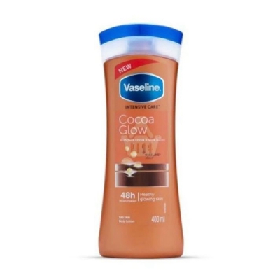 Picture of International  Product Skin care Vaseline Intensive Care Cocoa glow body lotion used for male/female - 400 ml