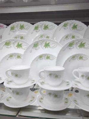 Picture of 24 Pcs Pyrex Opal Glassware White Oven Save Dinner Set - Dinner Set