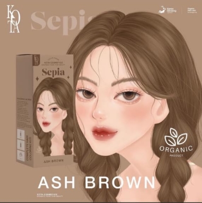 Picture of Kota Color Cream Hait Color Organic (Raven(Natural Black)) Color:Sepia (Ash Brown)