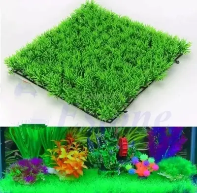 Picture of Aquarium Decoration Artificial Green Grass (As Same As Picture) aquario Plant Lawn Fish Tank Landscape