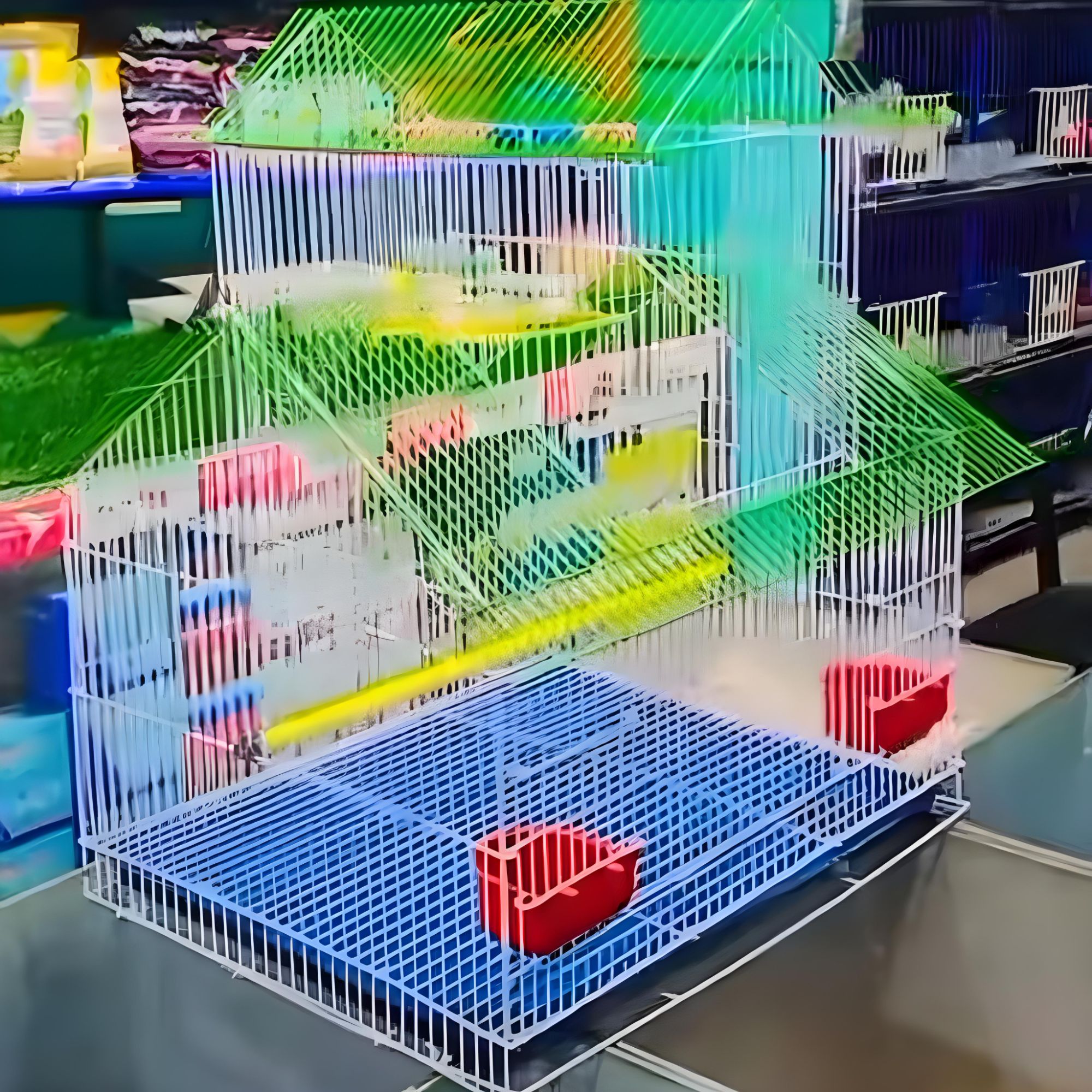 Picture of Home Shape Big Size China Premium Metal Bird Cage (2025) With All Accessories Cash On Delivery Available