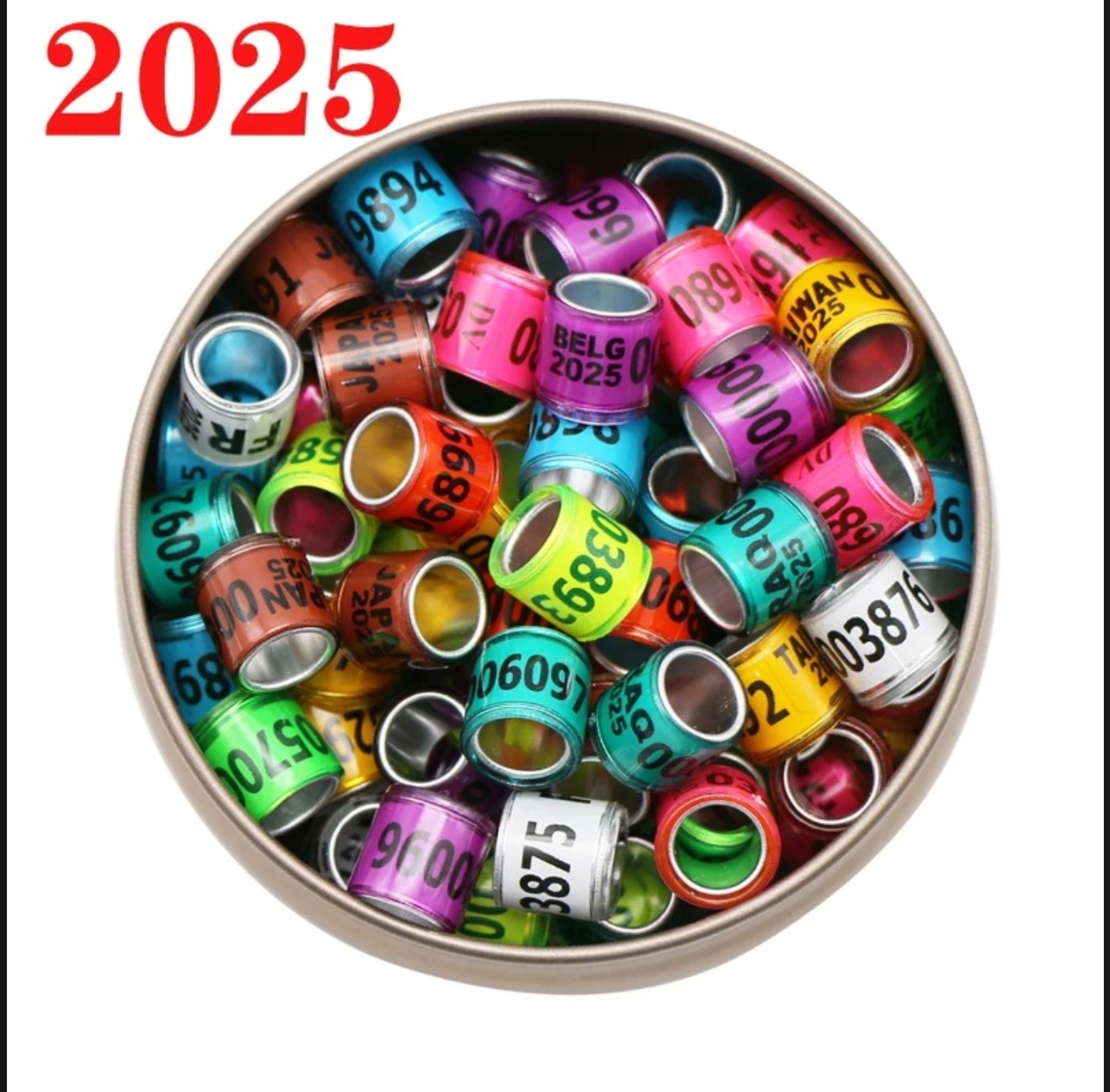 Picture of 8mm Bird Foot Ring for 2025 Racing Pigeon Rings Pigeon Leg Bands Multicolor