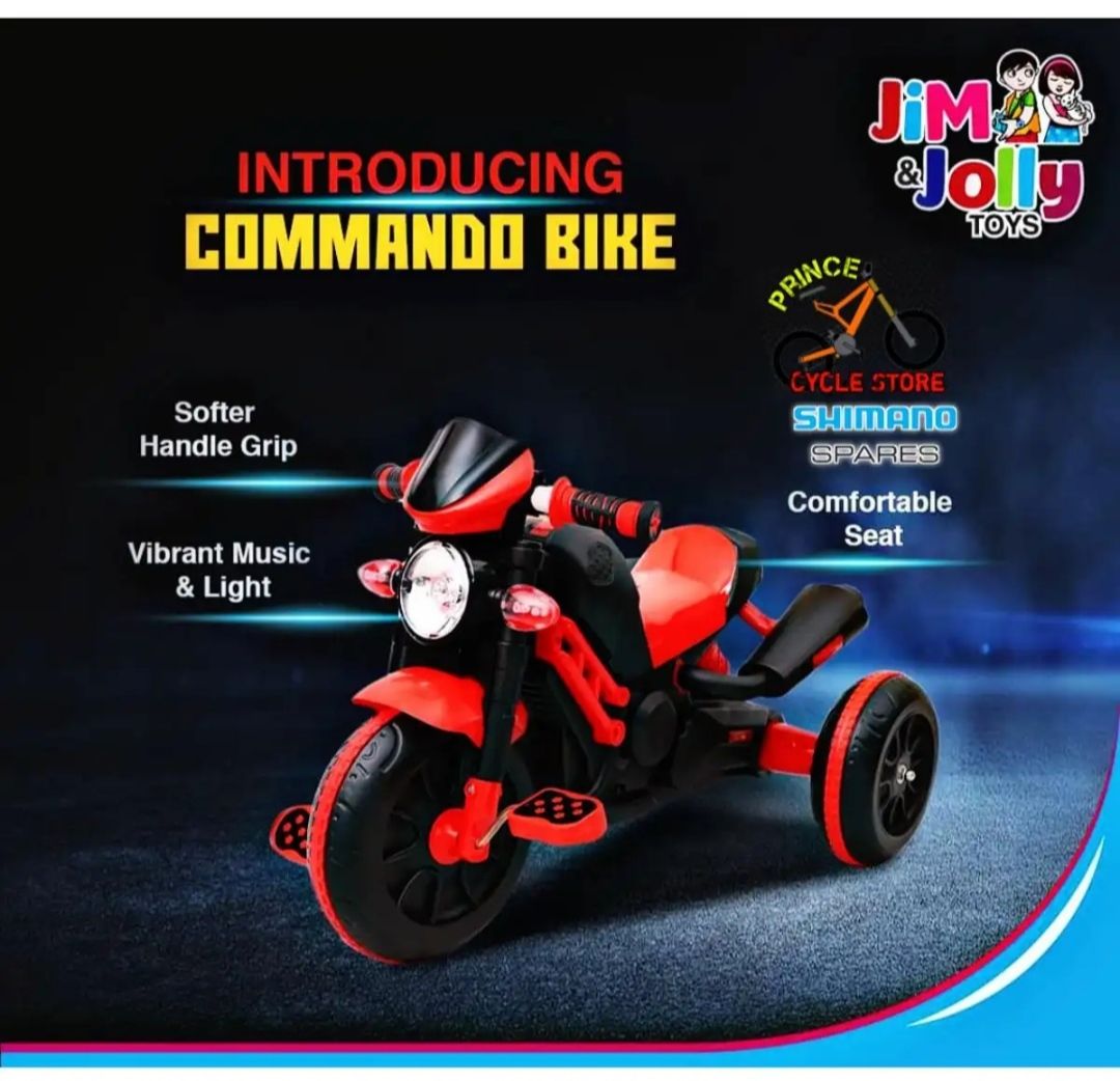 Picture of RED Commanddo Bike- Tricycle For Baby & Kids With Music Cash On Delivery Available