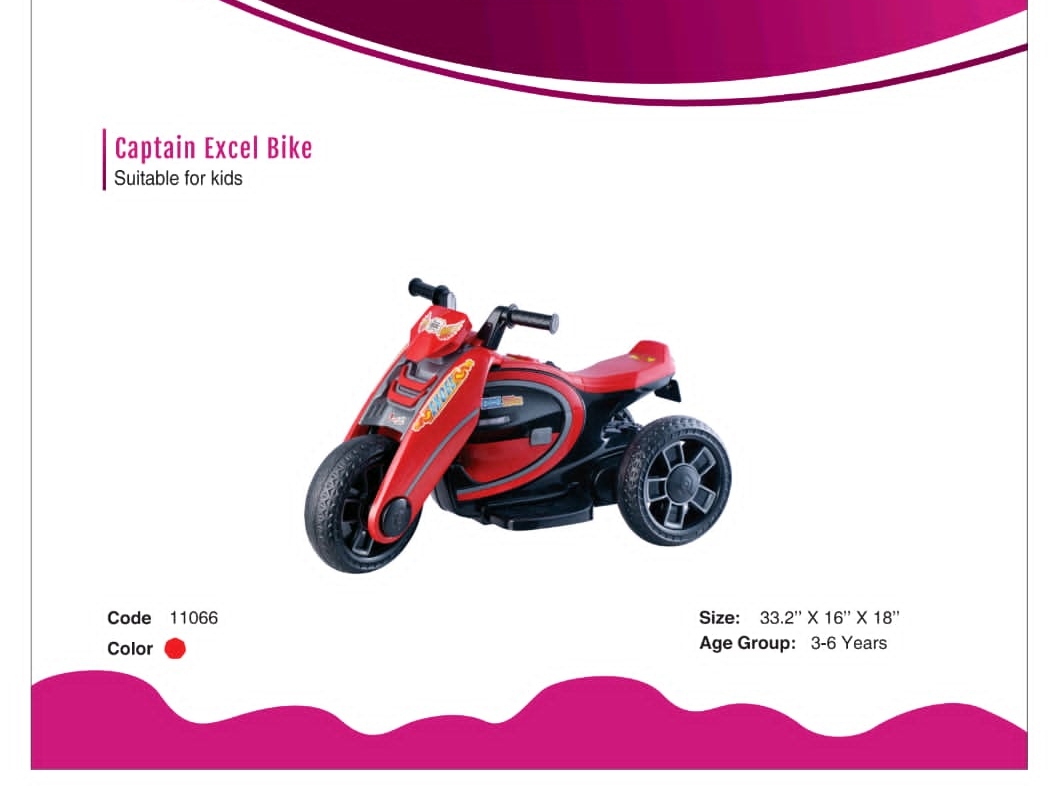 Picture of ACI Captain Excel Electric Bike with Foot Pickup & Bluetooth Music Control Red & Yellow  Cash On Delivery Available