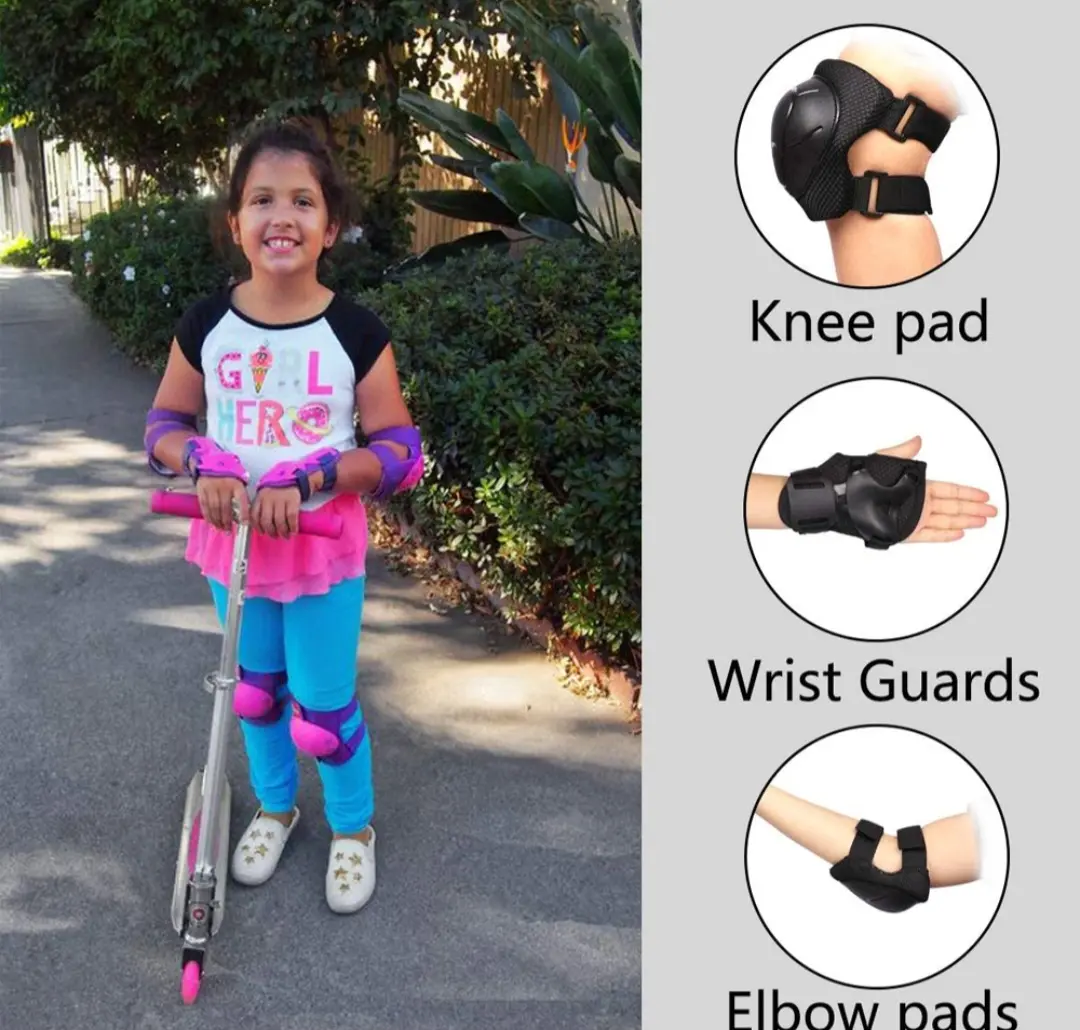 Picture of 7Pcs/set Boys & Girls Outdoor sport Protective Equipment Safety Guard Skate Cycling Safety Helmet Bicycle Helmet Protection Knee Elbow Pad