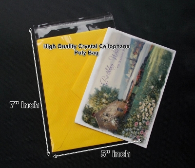 Picture of (5x7) Inch High Quality Crystal Cellophane Poly Bag for use small Product Packaging, Print Label & Invoice Poly bags.