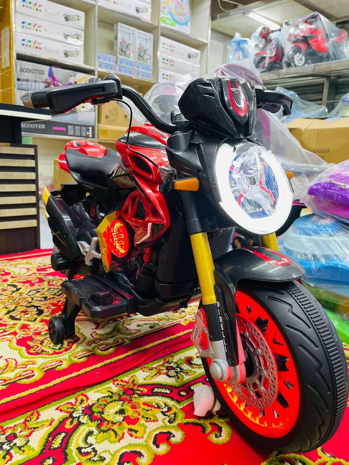 Picture of KTM Duke Pro Rechargeable Battery Operated Bike for Kids to Drive, Ride on Toy Kids Bike with Led Light, Music & USB | Baby Racing Battery Bike | Electric Bike for Kids 4 to 10 Years Boy Girl