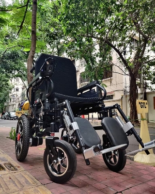 Picture of Electric Wheelchair Foldable Power Riding - Electric Wheelchair for Elderly， Disabled and Hemiplegic Patients