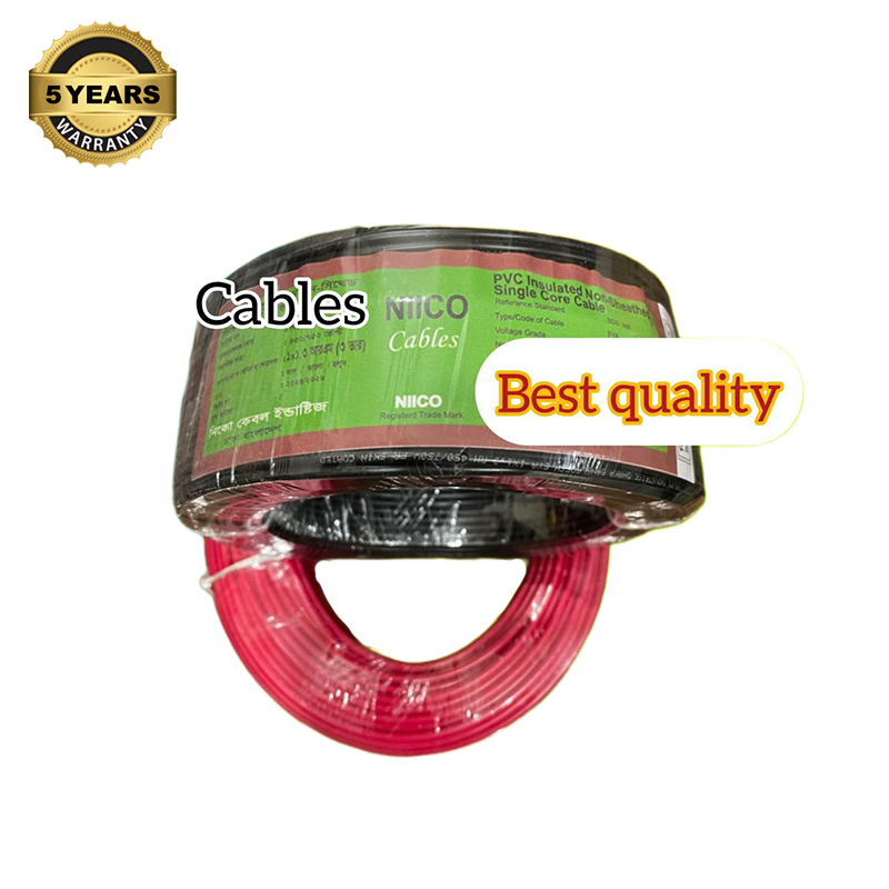 Picture of Niico House Waring Cable  1.3 RM Fireproof  Copper cable  1 coil - 1.3 rm (3-W) 3/22  Copper cable Black Color (95 Gaj=284 Feet) Copper Wire