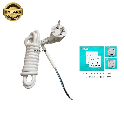 Picture of Niico Classic 6 Pin Wall Switch Socket 2 piece  with 2 piece 1 Gang Mk Box With 3 miter 2 Core Cable -10 Fit