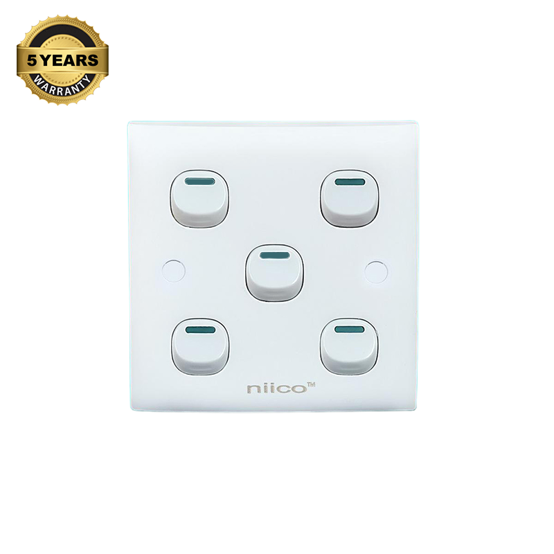Picture of NIICO Classic 5 Gang 1 Way Wall Switch 
