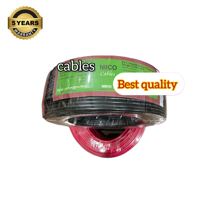 Picture of Niico House Waring Cable  2.0  RM Fireproof  Copper cable  20 Gaj - 2.0 rm  3/20  Copper cable Black Color (20 Gaj=60 Feet) Copper Wire