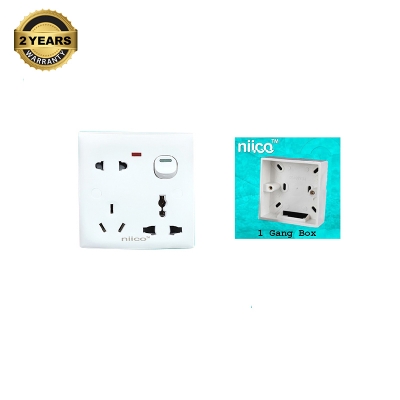 Picture of Niico Classic 6 pin wall switch socket with 1 Gang Mk Box Free - Upscaled Quality