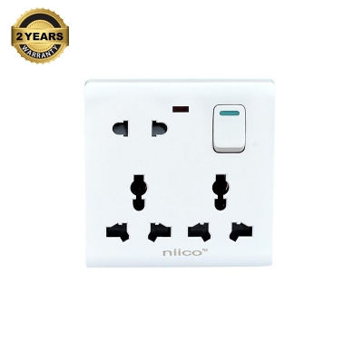 Picture of Niico Classic 8 Pin Wall Switch Socket - Modernize Home Niico Classic 8 Pin Wall Switch Socket For Reliable And Stylish Electrical Solutions-2 Year Warranty