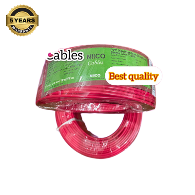 Picture of Niico House Waring Cable 1.3 RM Fireproof Copper cable 50 Gaj - 1.3 rm (3-W) 3/22 Copper cable Red Color (50 Gaj=150 Feet) Copper Wire