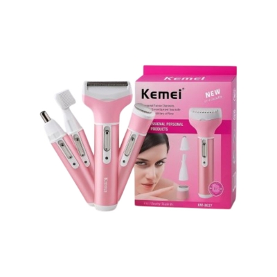 Picture of Kemei KM-6637 Multifunctional 4 in 1 Rechargeable woman body shaver Beard Eyebrow, Nose Trimmer set Female Electric shaver