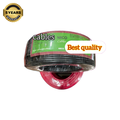 Picture of Niico House Waring Cable  2.0  RM Fireproof  Copper cable  50 Gaj - 2.0 rm  3/20  Copper cable Black Color (50 Gaj=150 Feet) Copper Wire