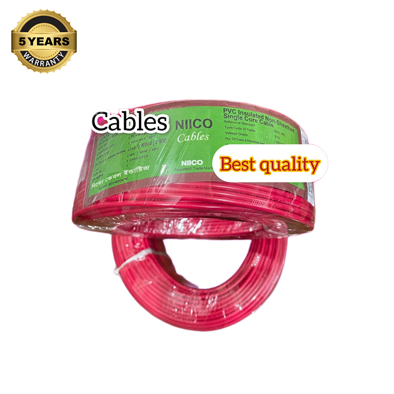 Picture of Niico House Waring Cable  1.3 RM Fireproof  Copper cable  10 Gaj - 1.3 rm (3-W) 3/22  Copper cable Red Color (10 Gaj=30 Feet) Copper Wire