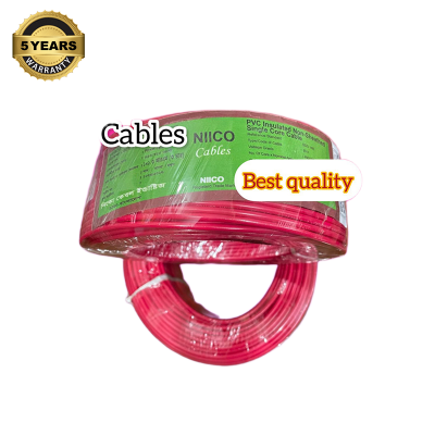 Picture of Niico House Waring Cable  1.3 RM Fireproof  Copper cable  10 Gaj - 1.3 rm (3-W) 3/22  Copper cable Red Color (10 Gaj=30 Feet) Copper Wire