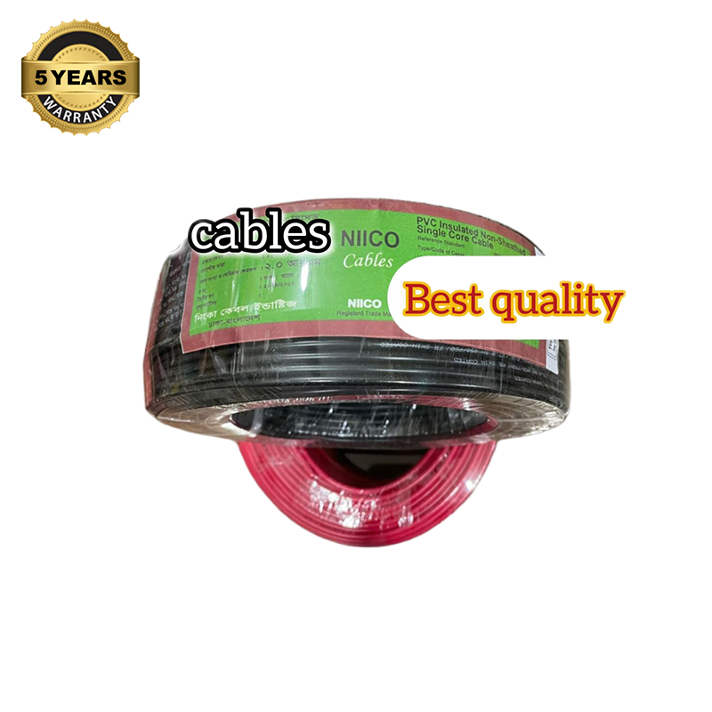 Picture of Niico House Waring Cable  2.0  RM Fireproof  Copper cable  1 coil - 2.0 rm  3/20  Copper cable Black Color (95 Gaj=284 Feet) Copper Wire