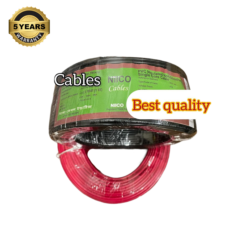 Picture of Niico House Waring Cable  1.3 RM Fireproof  Copper cable  10 Gaj - 1.3 rm (3-W) 3/22  Copper cable Black Color (10 Gaj=30 Feet) Copper Wire