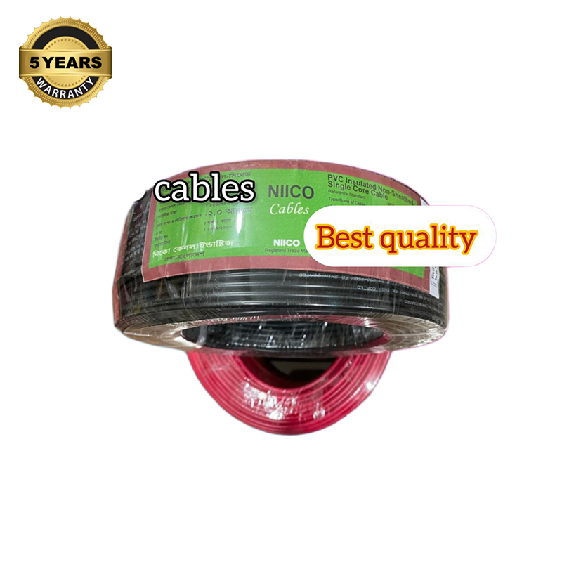 Picture of Niico House Waring Cable  2.0  RM Fireproof  Copper cable  10 Gaj - 2.0 rm  3/20  Copper cable Black Color (10 Gaj=30 Feet Copper Wire