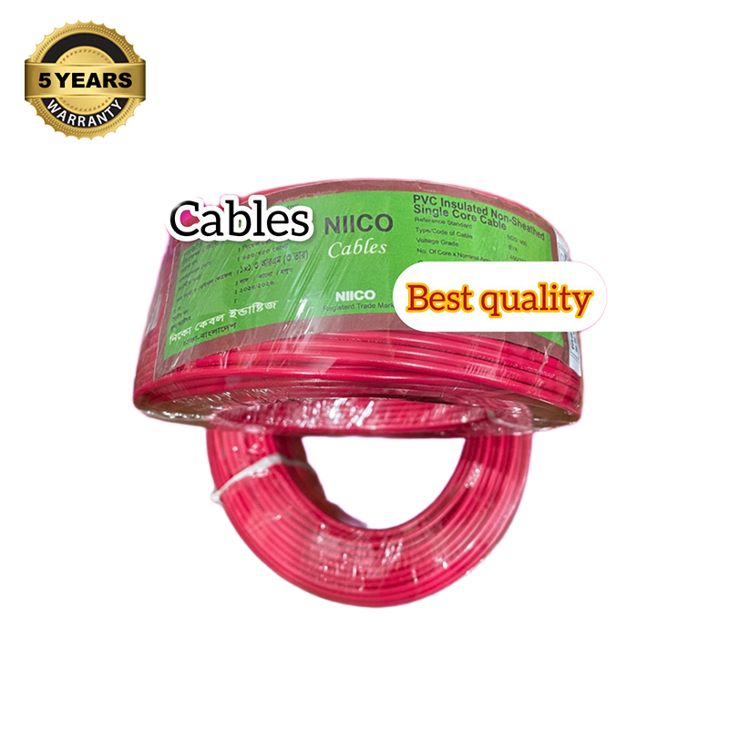 Picture of Niico House Waring Cable  1.3 RM Fireproof  Copper cable  20 Gaj - 1.3 rm (3-W) 3/22  Copper cable Red Color (20 Gaj=60 Feet) Copper Wire