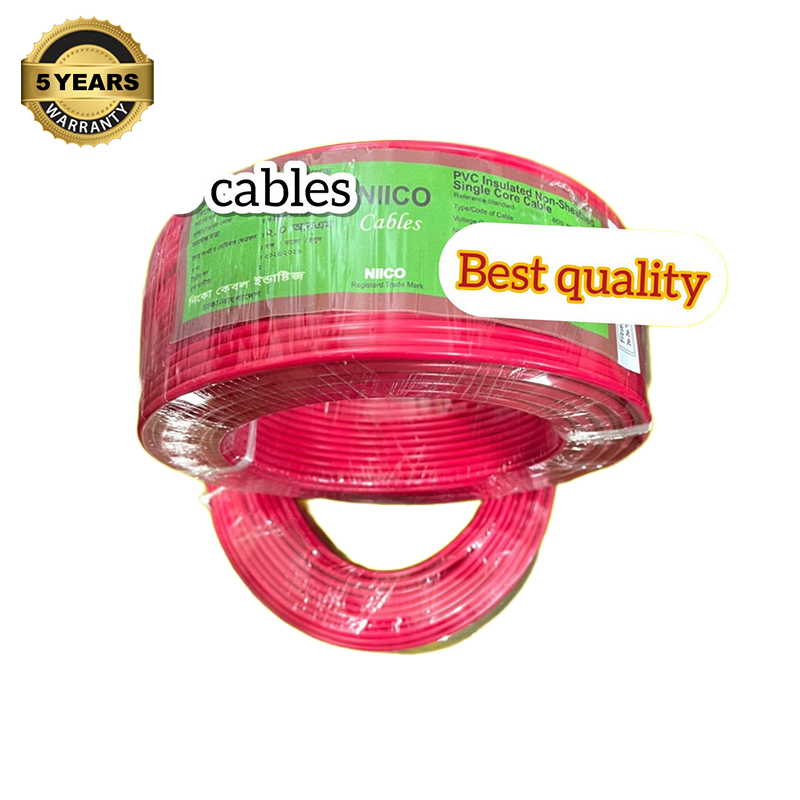 Picture of Niico House Waring Cable  2.0  RM Fireproof  Copper cable  10 Gaj - 2.0 rm  3/20  Copper cable Red Color (10 Gaj=30 Feet) Copper Wire