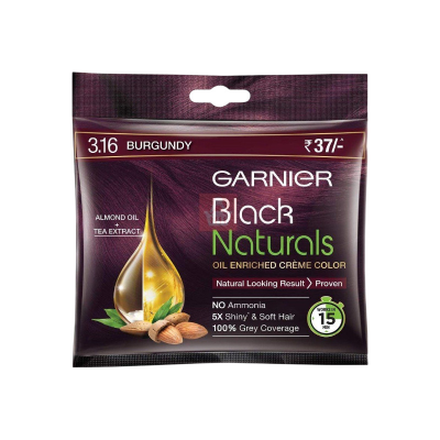 Picture of Garnier Black Naturals Oil Enriched Creme Hair Colour Burgundy 20ml + 20ml