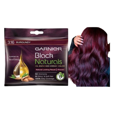 Picture of Garnier Black Naturals Oil Enriched Creme Hair Colour Burgundy 20ml + 20ml