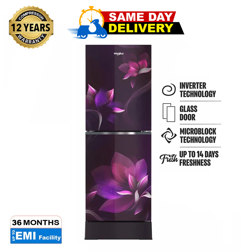 Picture of Whirlpool 236 Liter Freshmagic Pro Inverter Glass Door Refrigerator