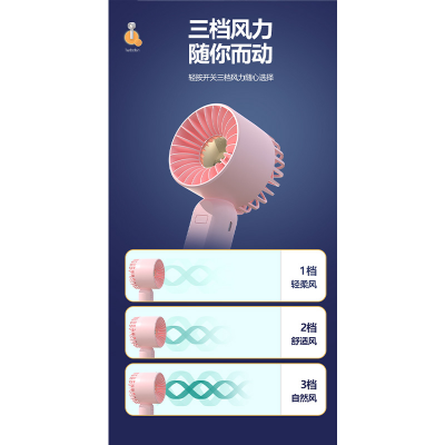 Picture of Mini Portable Handheld Fan USB Rechargeable 3 Speed Adjustment Electric Summer Desktop Cooling Fan Outdoor Turbo Blower Fans