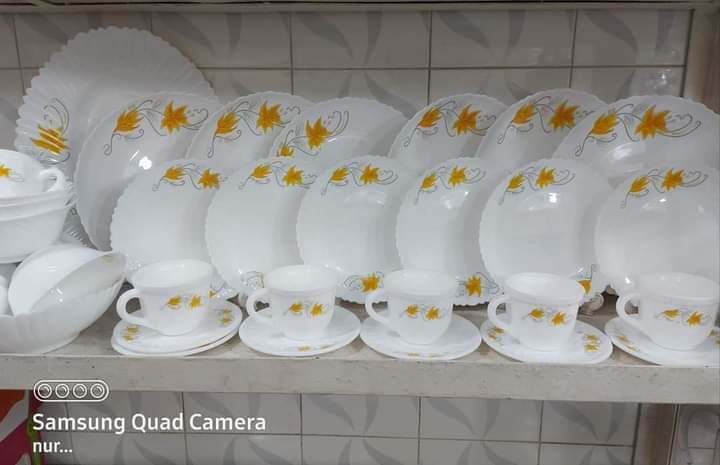 Picture of 24 Pcs Pyrex Opal Glassware White Oven Save Dinner Set - Dinner Set