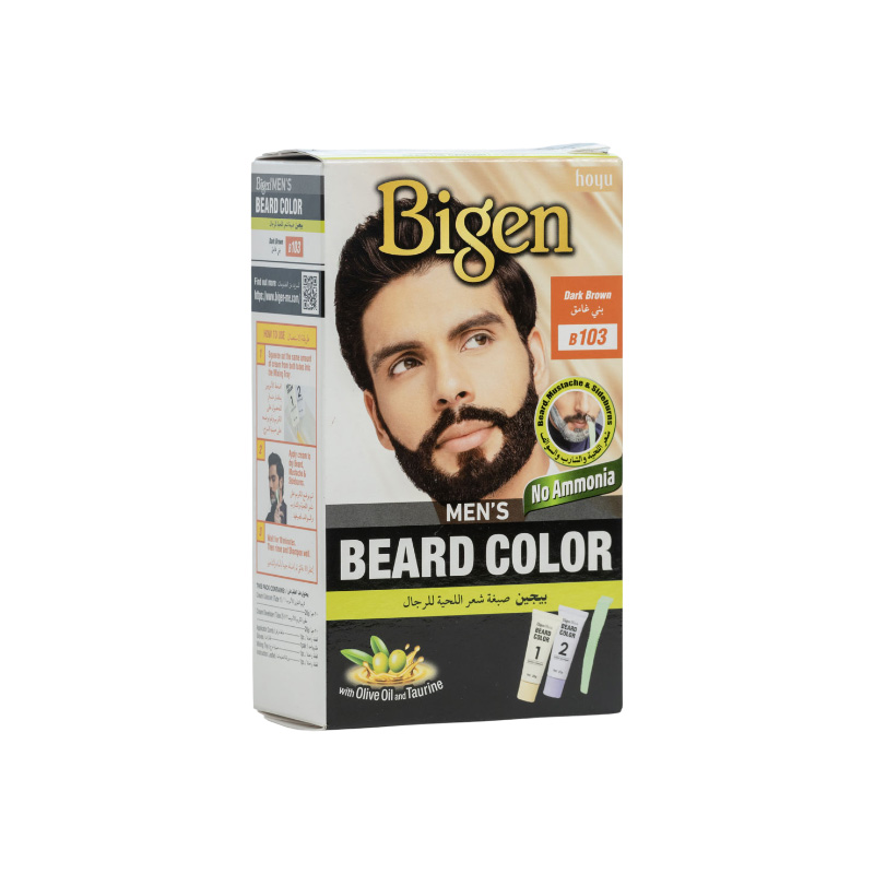 Picture of International Thailand product Bigen men's Beard colour dark brown shade no 103 used for male - 40 GM+ 40 GM