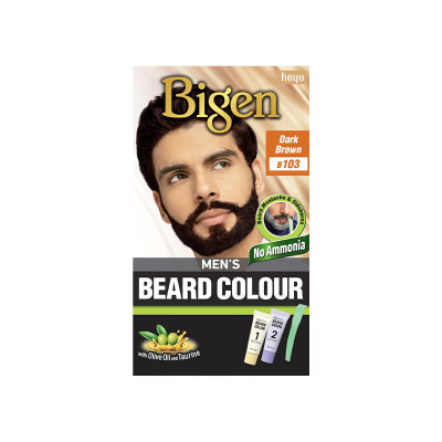 Picture of International Thailand product Bigen men's Beard colour dark brown shade no 103 used for male - 40 GM+ 40 GM