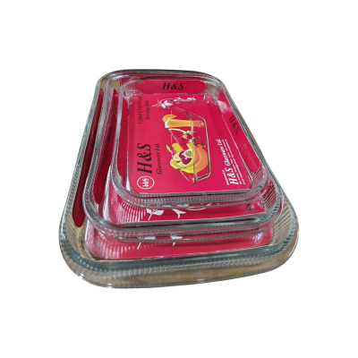 Picture of H&S Glassware Ltd. 3-piece Crystal Clear Glass Serving Dish Set